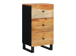 Aparador con 3 cajones madera maciza acacia 40x33,5x75 cm