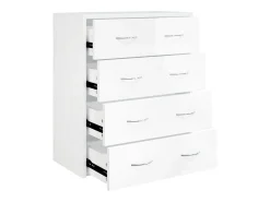 Aparador con 4 cajones 60x30,5x71 cm Blanco brillo