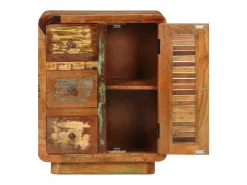 Aparador con 3 cajones 55x30x70 cm madera maciza recuperada