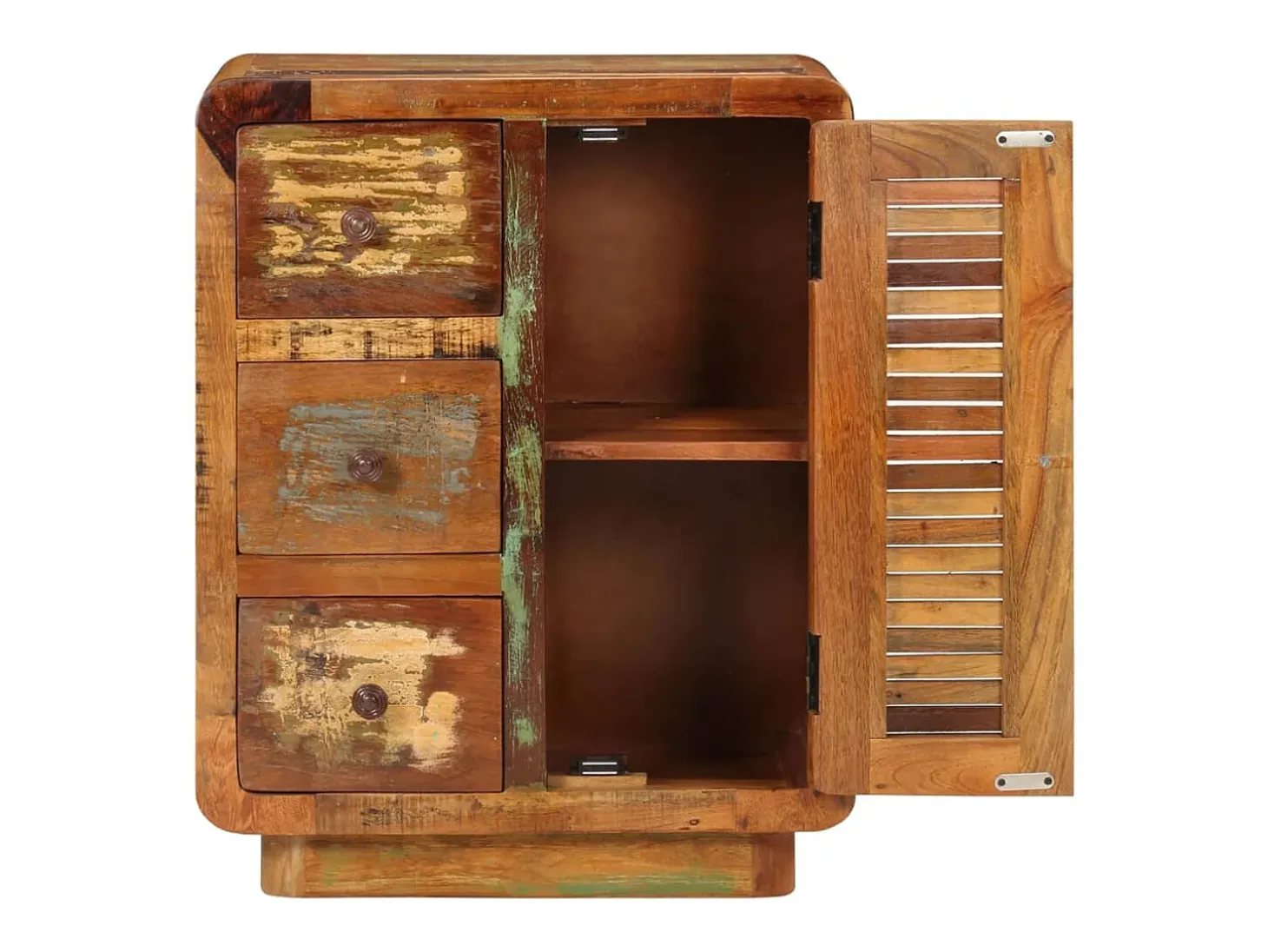 Aparador con 3 cajones 55x30x70 cm madera maciza recuperada
