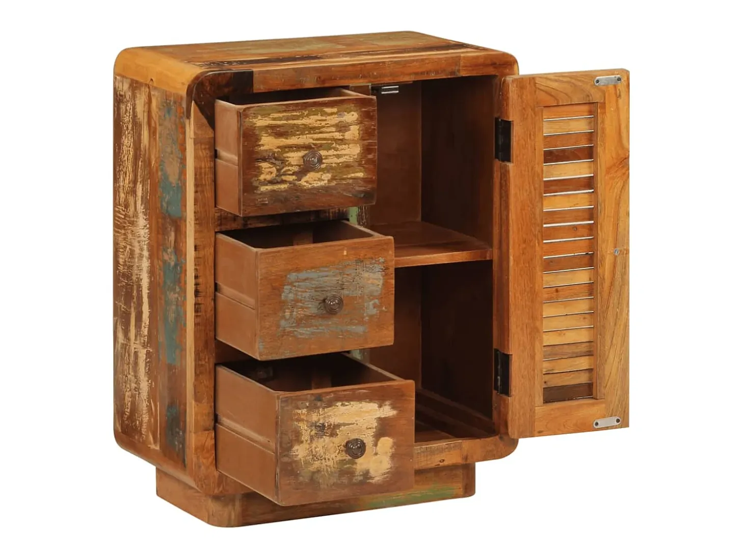 Aparador con 3 cajones 55x30x70 cm madera maciza recuperada