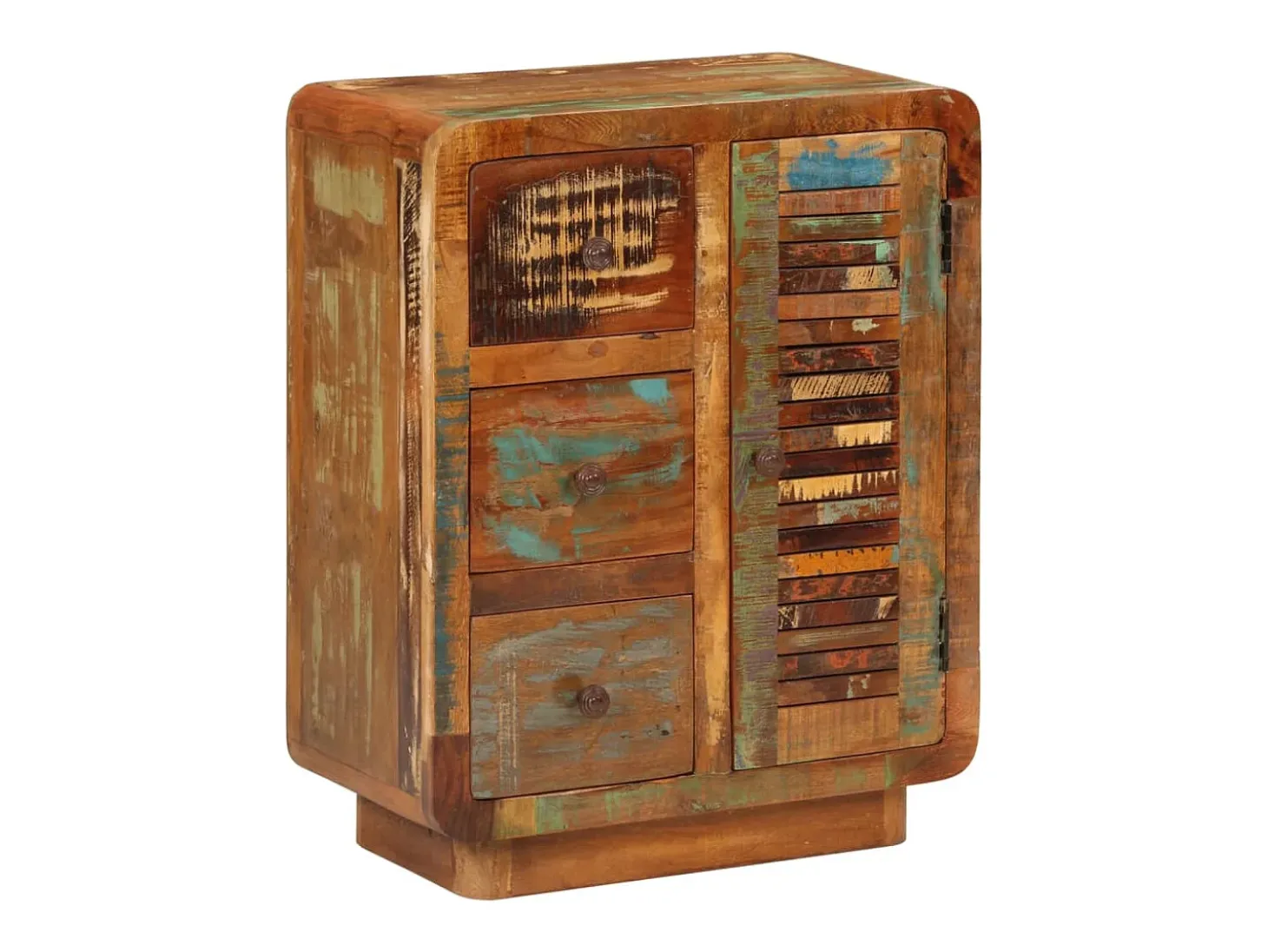 Aparador con 3 cajones 55x30x70 cm madera maciza recuperada