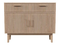 Aparador con 2 cajones y 2 puertas, mueble de cocina, madera, 100 x 35 x 80 cm