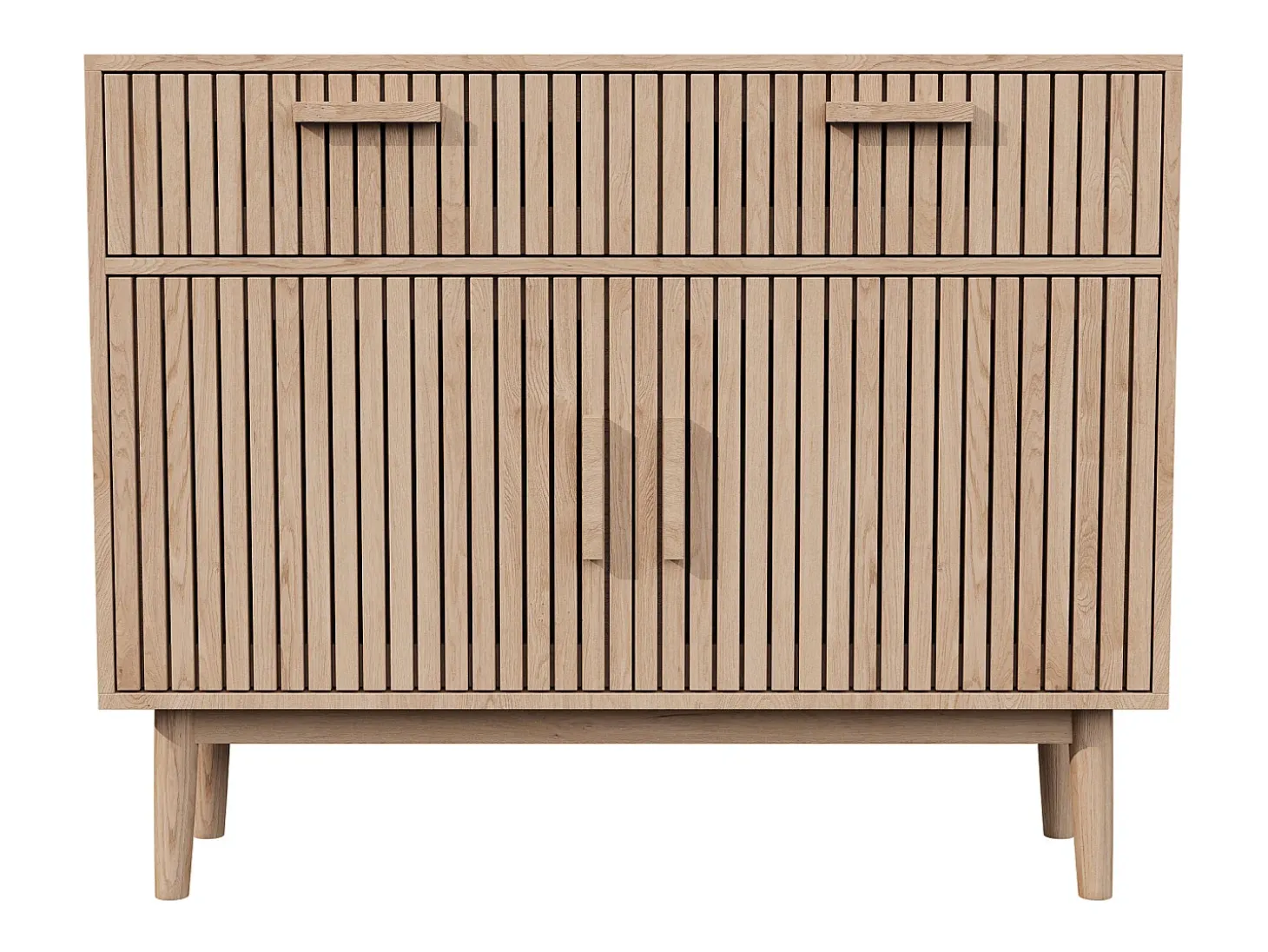 Aparador con 2 cajones y 2 puertas, mueble de cocina, madera, 100 x 35 x 80 cm