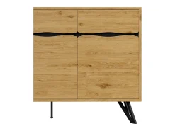 Aparador con 3 puertas - 140 x 40 x 75,5 cm - para salón y comedor - aglomerado - natural