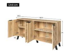 Aparador con 4 puertas - tablero de partículas - Natural