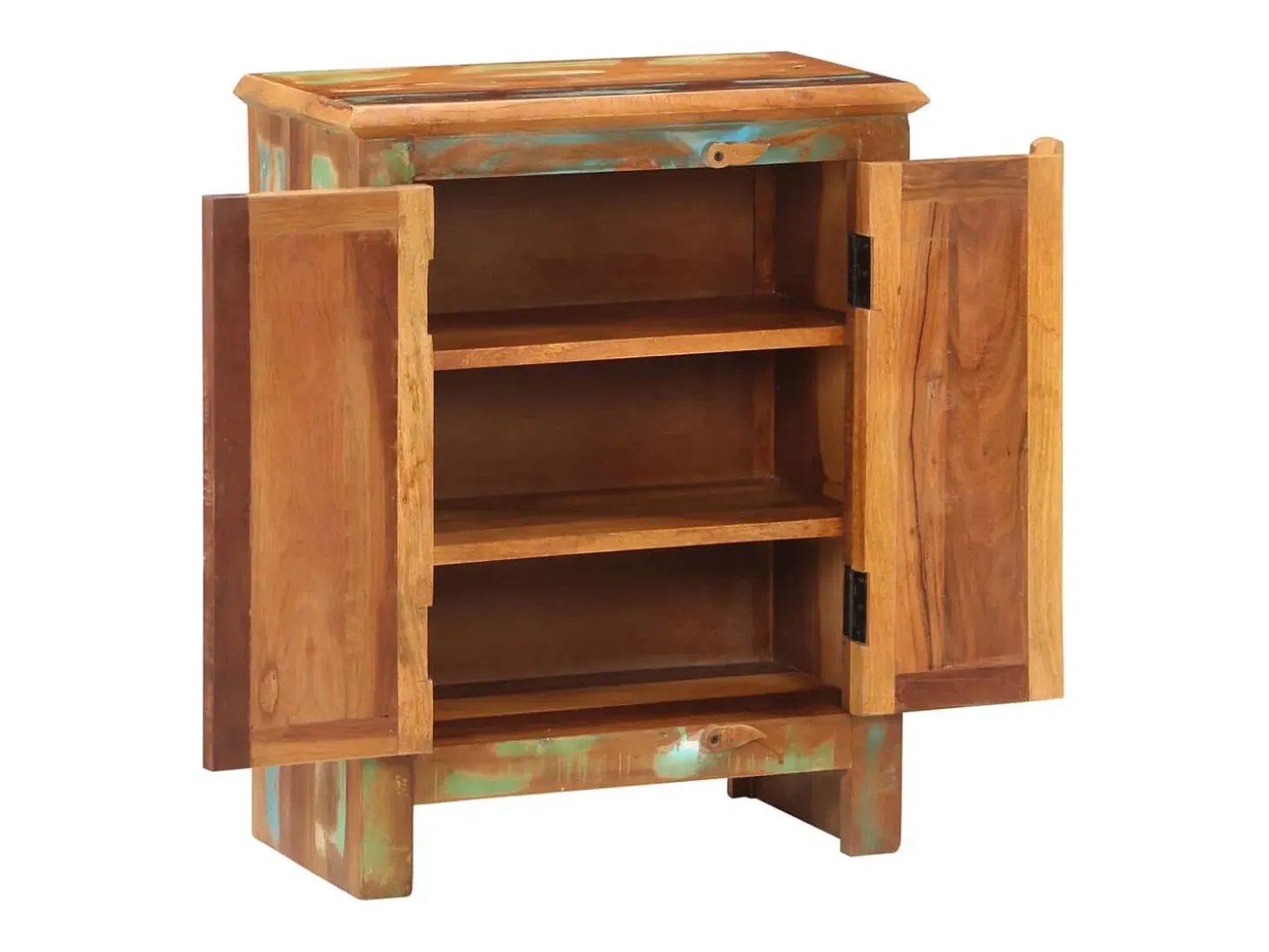 Aparador con 2 puertas de madera maciza reciclada 55x30x70 cm