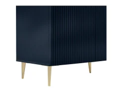 Aparador con 4 puertas de MDF y acero - Azul y dorado - YESINIA