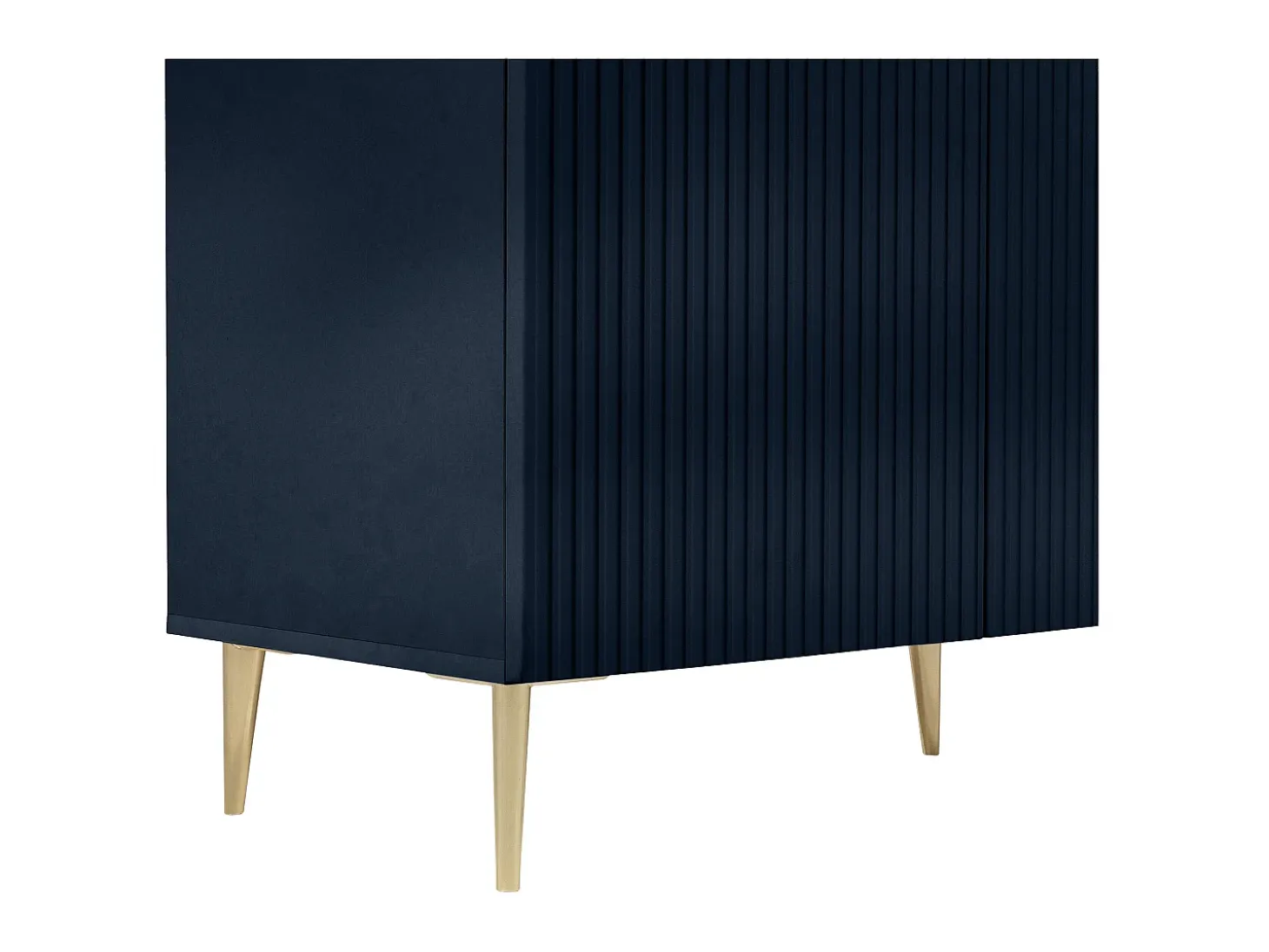 Aparador con 4 puertas de MDF y acero - Azul y dorado - YESINIA