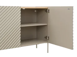 Aparador con 4 puertas de MDF - Beige y natural claro - TASIBA