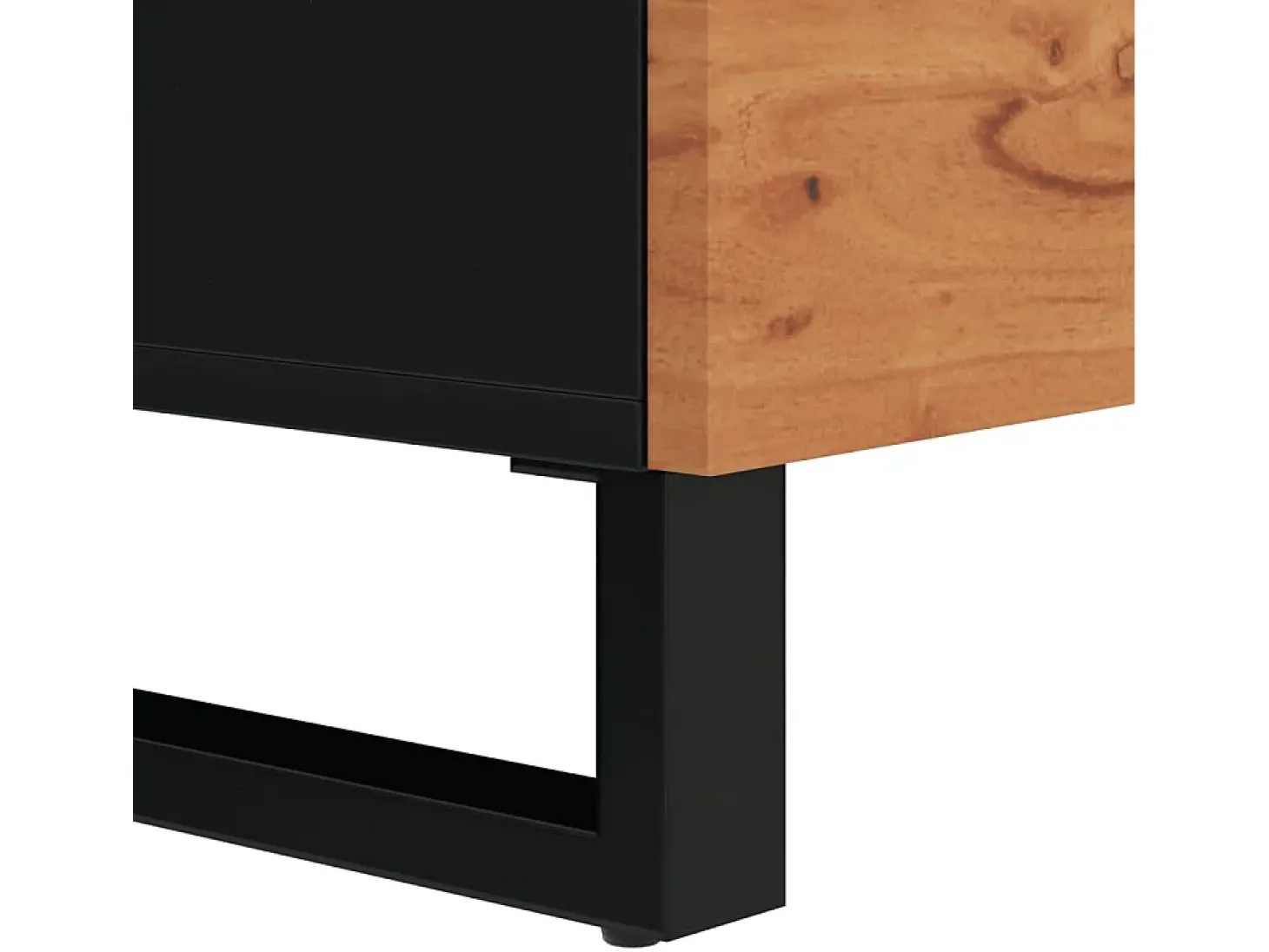 Aparador con 2 puertas madera maciza de acacia 80x33x75 cm