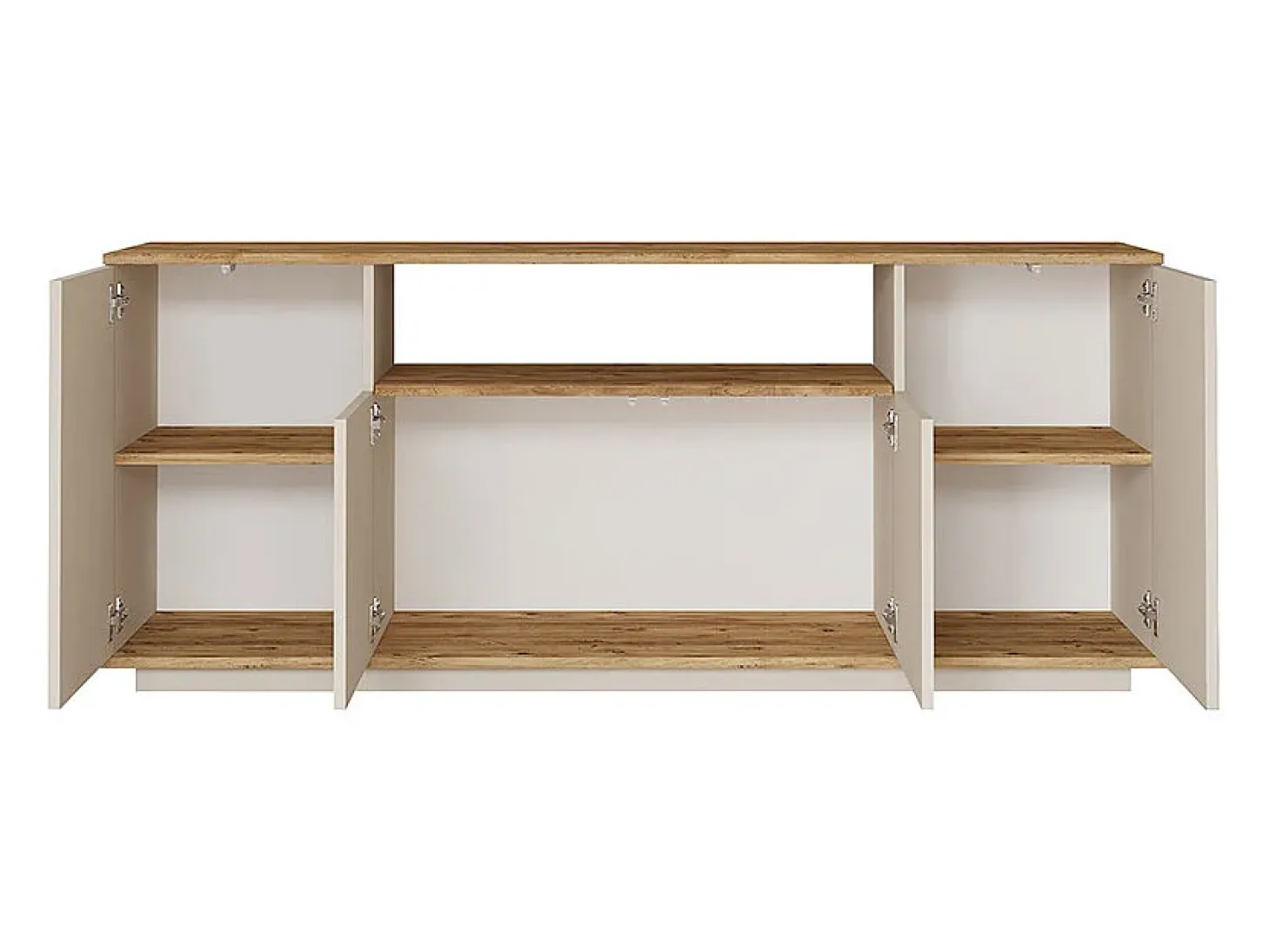 Aparador con 4 puertas y 1 estante - Beige y natural - LOTULA