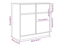 Aparador con cajón blanco 80x34x76 cm madera de ingeniería