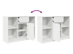 Aparador con cajón blanco 101x35x76 cm madera de ingeniería