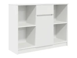 Aparador con cajón blanco 101x35x76 cm madera contrachapada