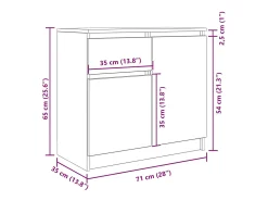 Aparador con cajón blanco 71x35x65 cm madera de ingeniería