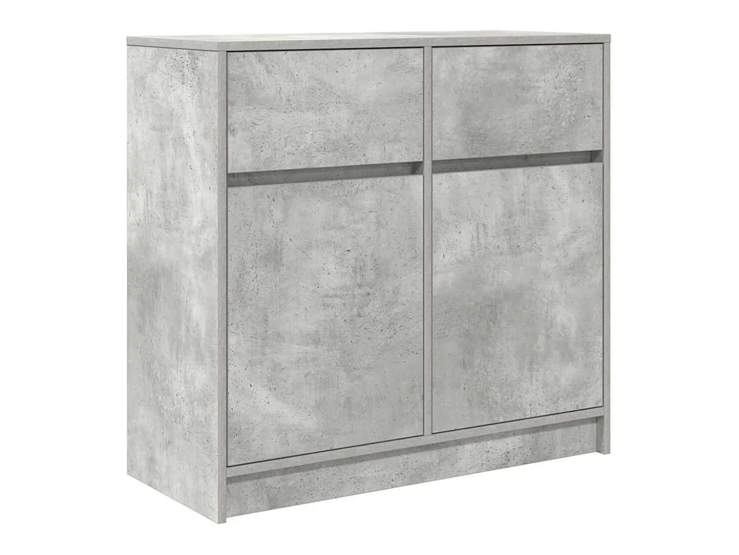 Aparador con cajón gris hormigón 80x34x76 cm madera de ingeniería