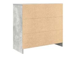 Aparador con cajón gris hormigón 80x34x76 cm madera de ingeniería