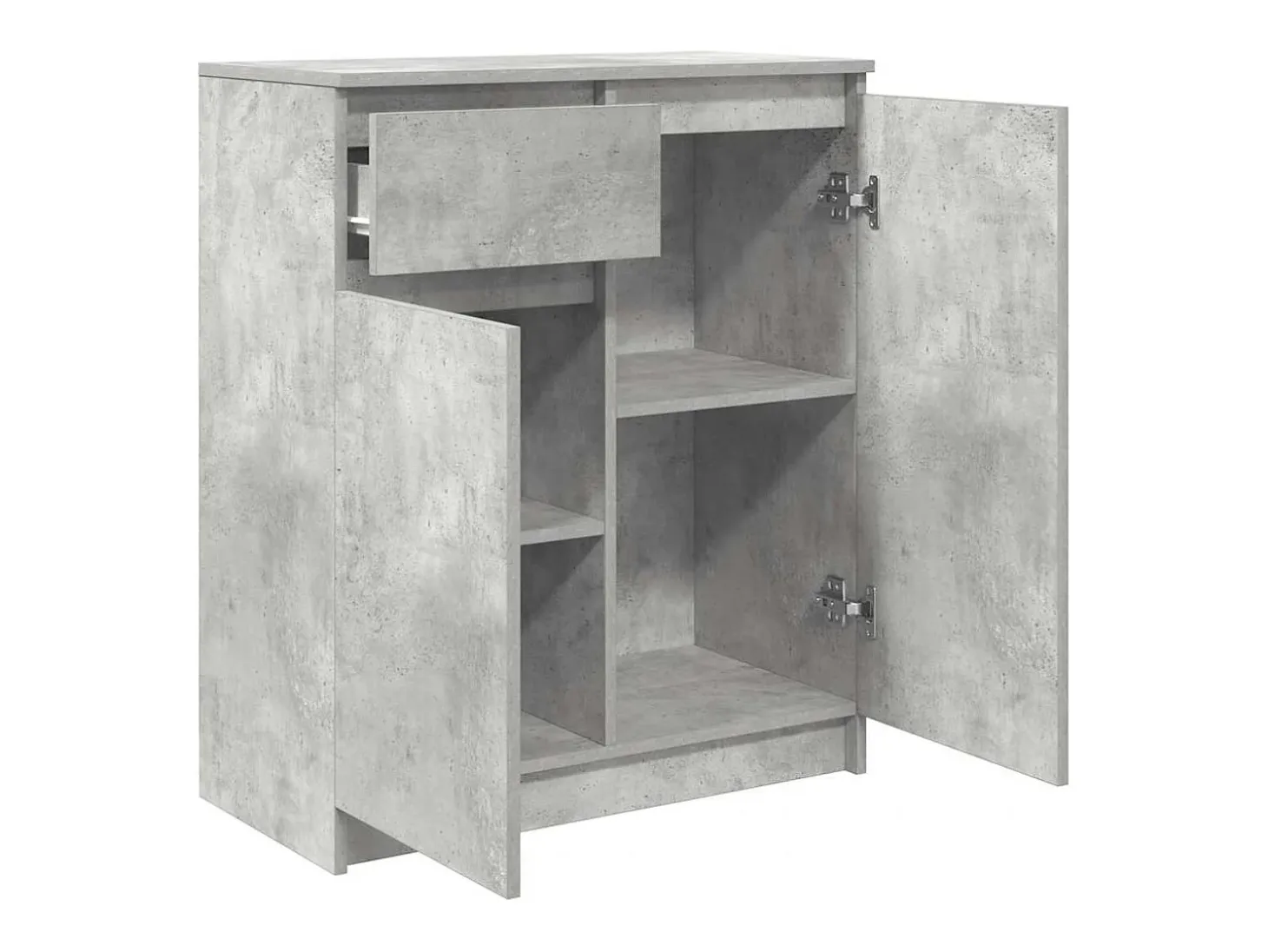 Aparador con cajón gris hormigón 71x35x84 cm madera de ingeniería