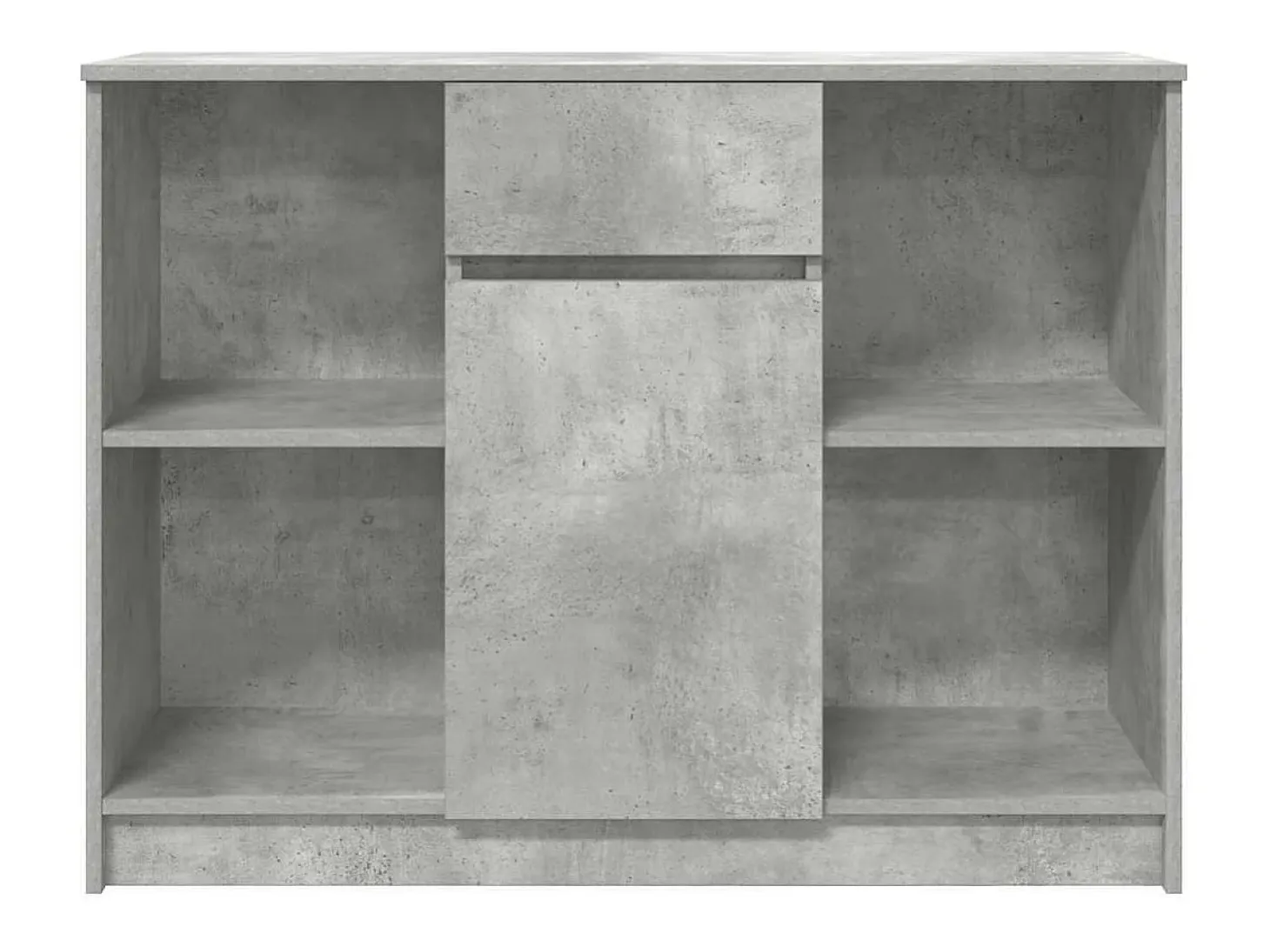 Aparador con cajón gris hormigón 101x35x76 cm madera de ingeniería