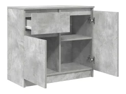 Aparador con cajón gris hormigón 71x35x65 cm madera ingeniería