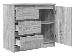 Aparador con cajón gris Sonoma 71x35x65 cm madera de ingeniería