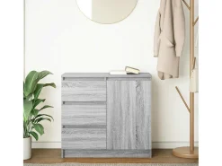 Aparador con cajón gris Sonoma 71x35x65 cm madera de ingeniería