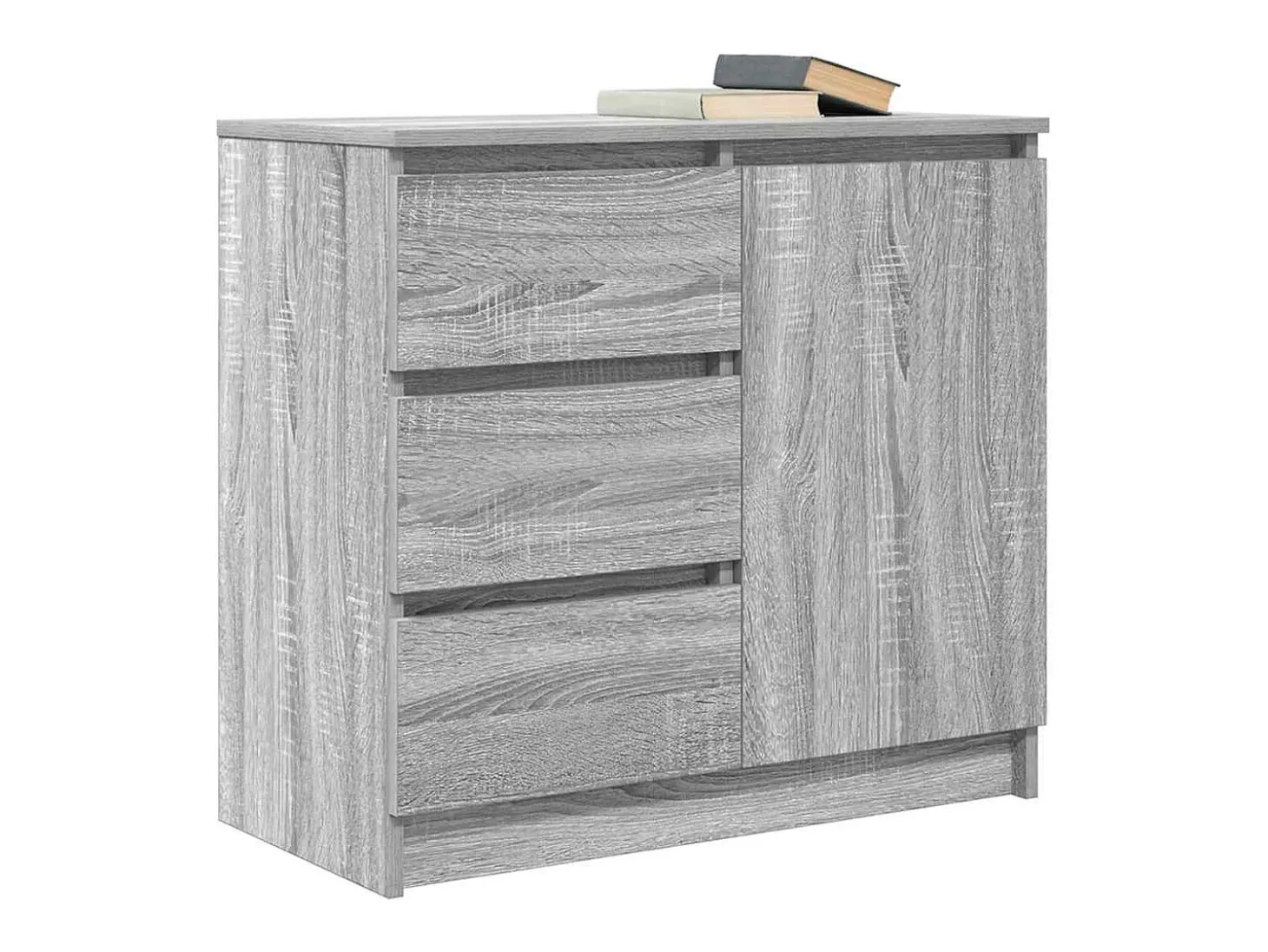 Aparador con cajón gris Sonoma 71x35x65 cm madera de ingeniería