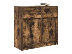 Aparador con cajón roble ahumado 80x34x76 cm madera ingeniería