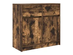 Aparador con cajón roble ahumado 80x34x76 cm madera ingeniería