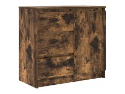 Aparador con cajón roble ahumado 71x35x65 cm madera ingeniería