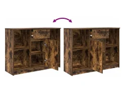 Aparador con cajón roble ahumado 101x35x76 cm madera ingeniería