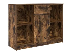 Aparador con cajón roble ahumado 101x35x76 cm madera ingeniería