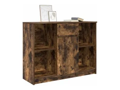 Aparador con cajón roble ahumado 101x35x76 cm madera ingeniería