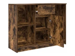Aparador con cajón roble ahumado 101x35x76 cm madera ingeniería