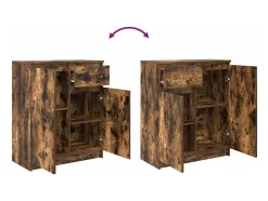 Aparador con cajón roble ahumado 71x35x84 cm madera ingeniería