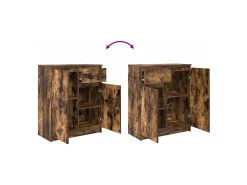 Aparador con cajón roble ahumado 71x35x84 cm madera ingeniería