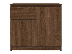 Aparador con cajón roble marrón 71x35x65 cm madera ingeniería