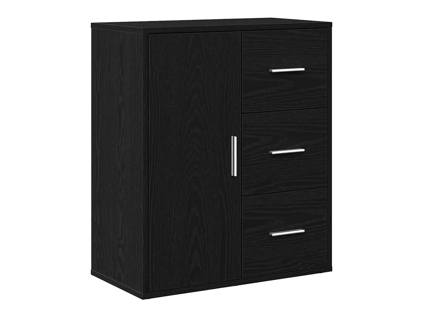 Aparador con cajón Roble negro 60 x 31 x 70 cm Madera de ingeniería