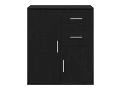 Aparador con cajón Roble negro 60 x 31 x 70 cm Madera de ingeniería