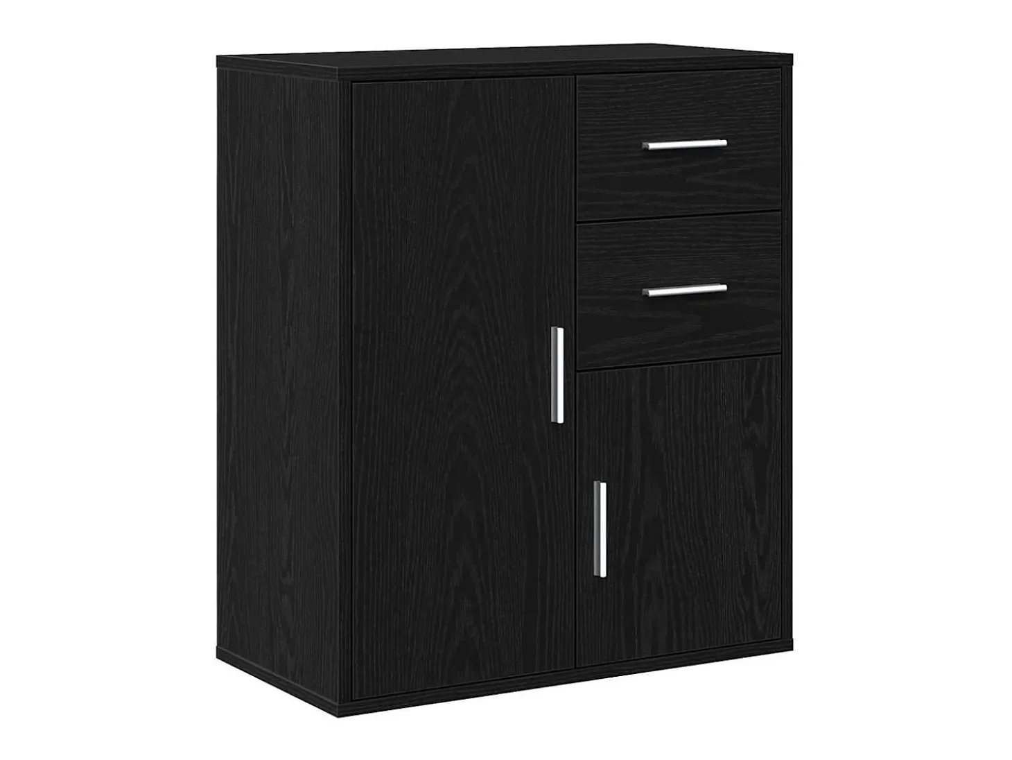 Aparador con cajón Roble negro 60 x 31 x 70 cm Madera de ingeniería