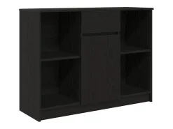 Aparador con cajón roble negro 101x35x76 cm madera ingeniería