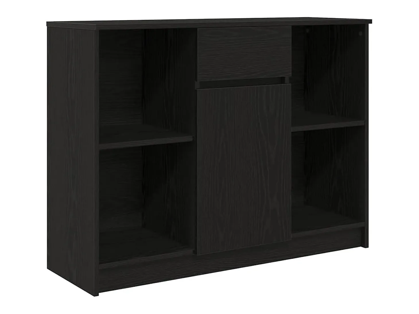 Aparador con cajón roble negro 101x35x76 cm madera ingeniería
