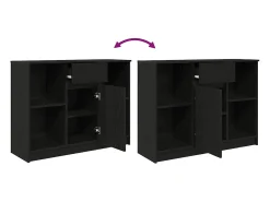 Aparador con cajón roble negro 101x35x76 cm madera ingeniería