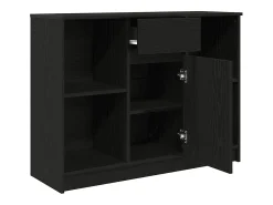 Aparador con cajón roble negro 101x35x76 cm madera ingeniería