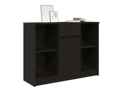 Aparador con cajón roble negro 101x35x76 cm madera ingeniería