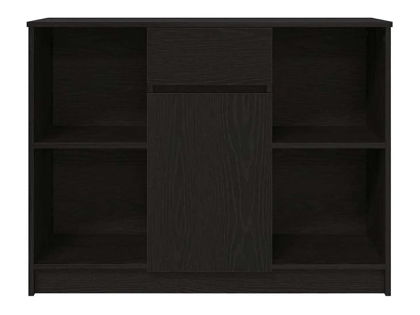 Aparador con cajón roble negro 101x35x76 cm madera ingeniería