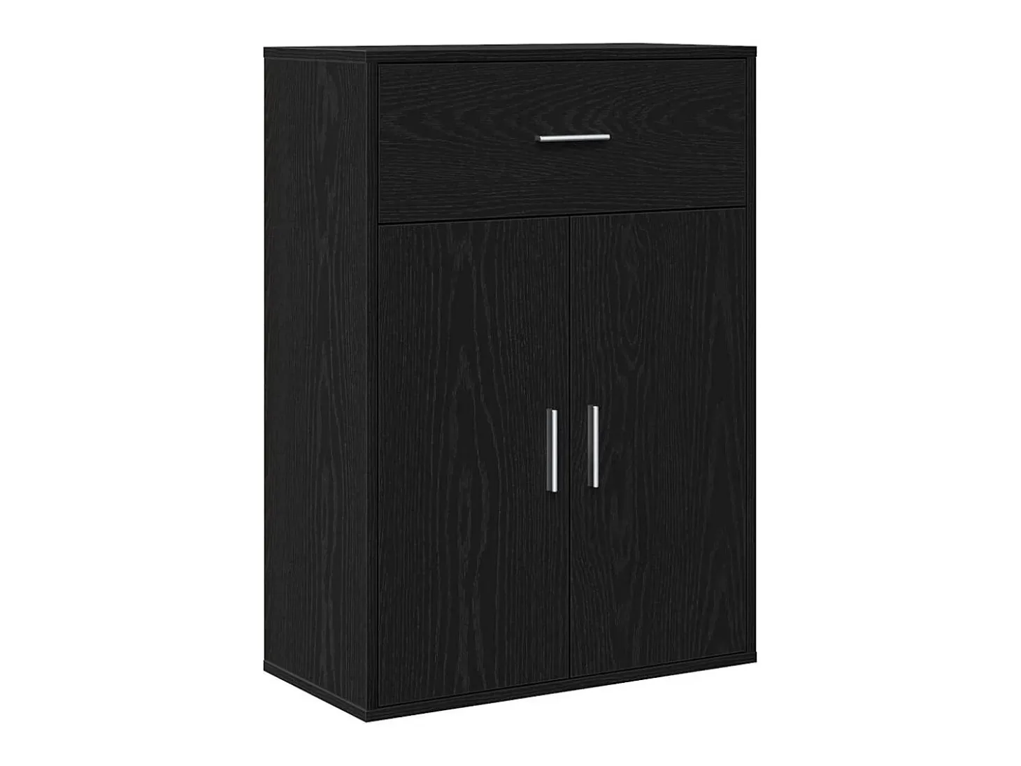 Aparador con cajón Roble negro 79 x 38 x 80 cm Madera de ingeniería