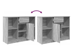Aparador con cajón Sonoma gris 101x35x76 cm madera ingeniería