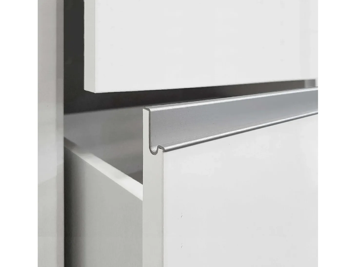 Aparador con cajonera Magic de 3 puertas y 3 cajones blanco brillo 200x40x85 cm